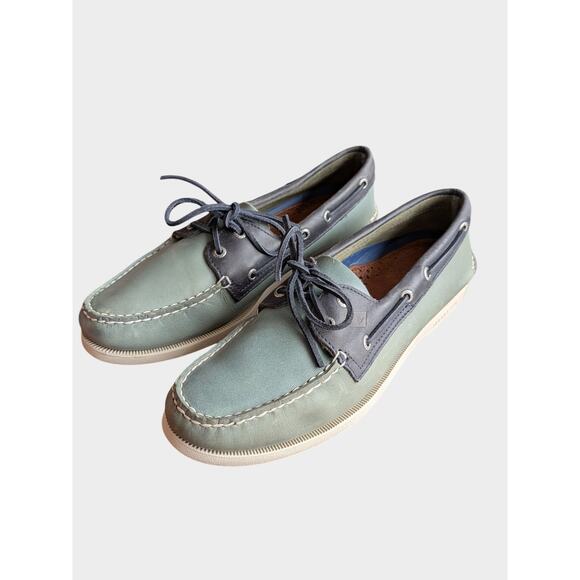 Sperry‎ Top-Sider Men’s Boat Shoes Size 10 Two-Tone Leather Blue Gray main image 4